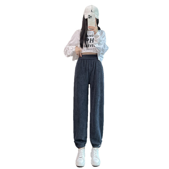 Damen-Cord-Cargohose, lässiger Schnitt