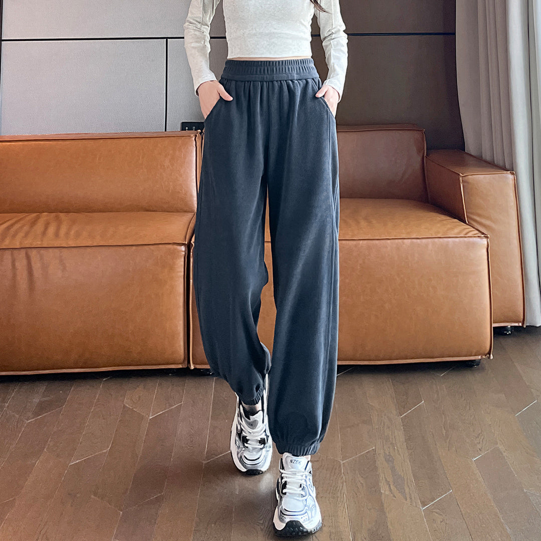 Damen-Freizeithose aus Chenille, gefüttert