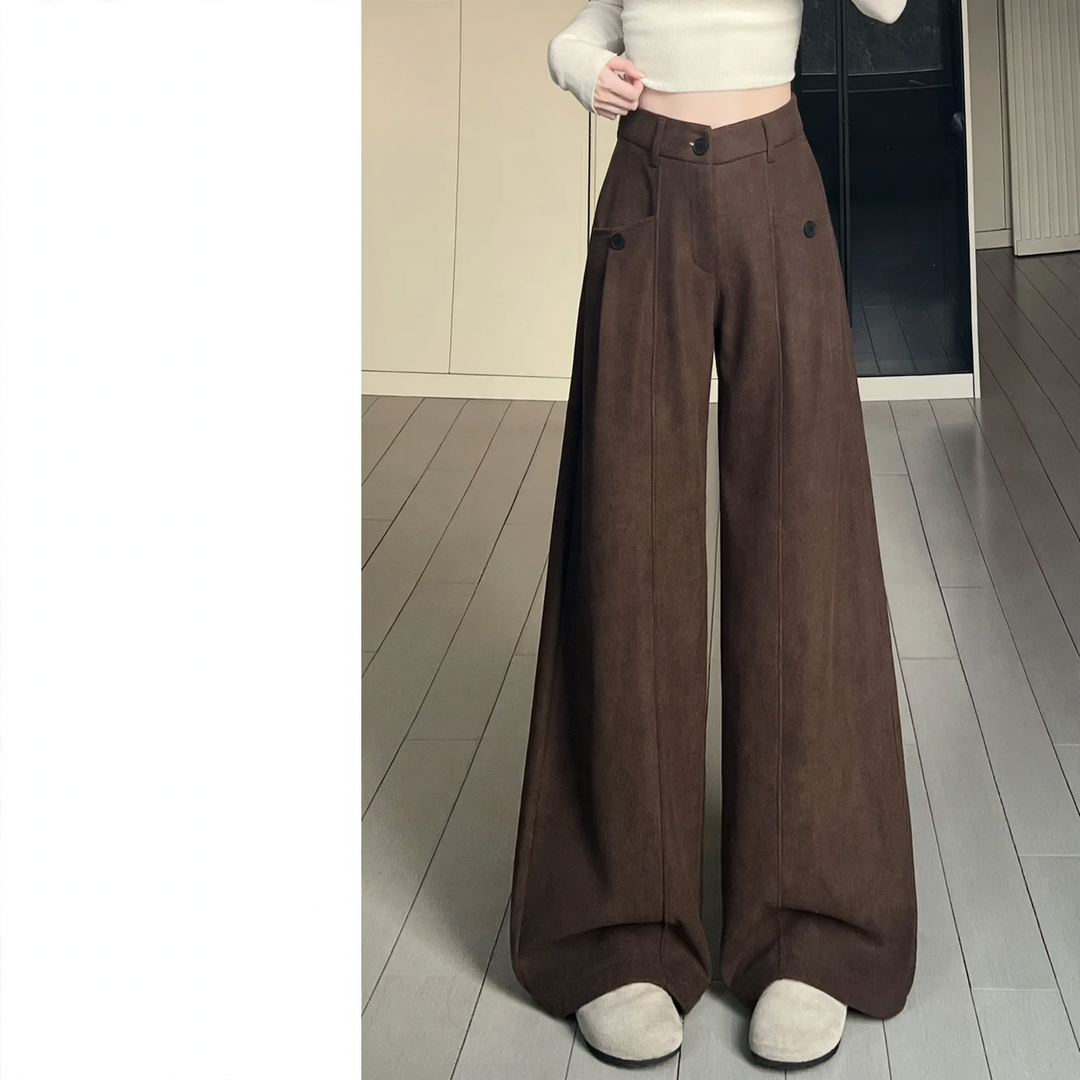 Damen-Cord-Anzughose mit hohem Bund