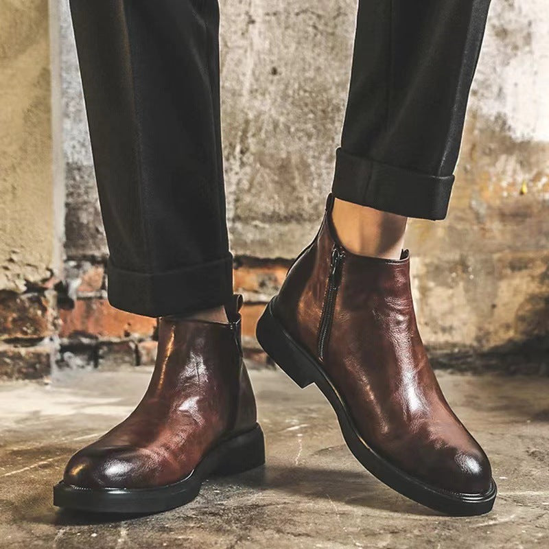 Moderne Herren-Chelsea-Boots mit seitlichem Reißverschluss