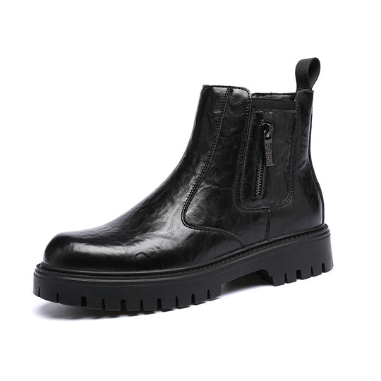 Moderne Herren-Stiefeletten mit Plateausohle