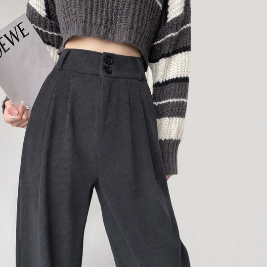 Damen-Cordhose, gerade geschnitten, gefüttert, für Frühling/Herbst