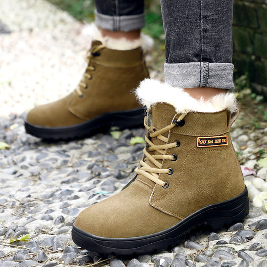 Winter-Stiefel aus Rindsleder mit Wollfutter und Stahlkappe