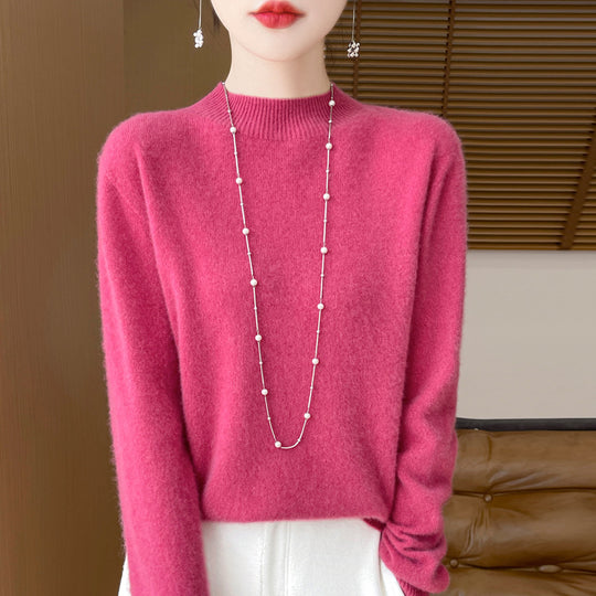 Damen-Wollpullover, nahtlos, 100% Wolle