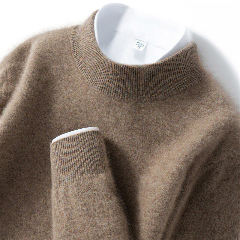 Herren-Kaschmirpullover, 100% Kaschmir, Stehkragen