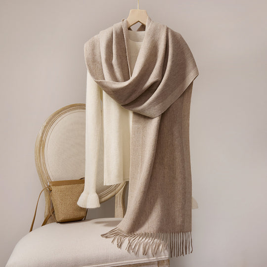 Wollschal mit Fransen, 35x190cm