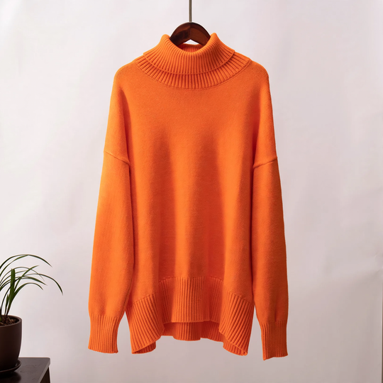 Eleganter, lockerer Damen-Rollkragenpullover