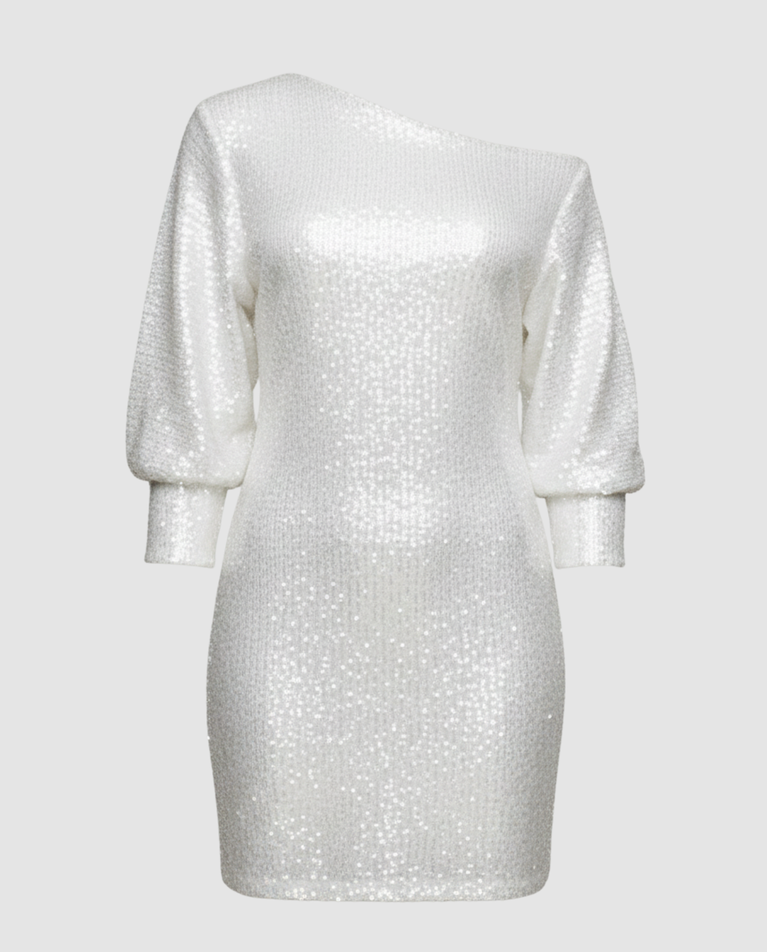 Glänzendes One Shoulder Minikleid