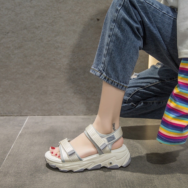Damen Sportliche Sandalen mit verstellbaren Riemen und dämpfender Sohle
