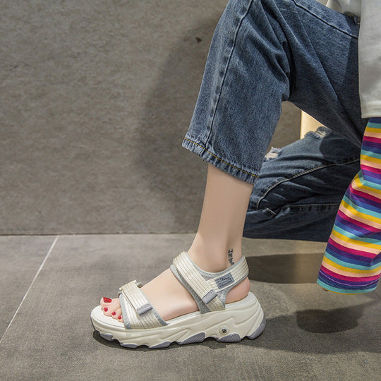 Damen Sportliche Sandalen mit verstellbaren Riemen und dämpfender Sohle