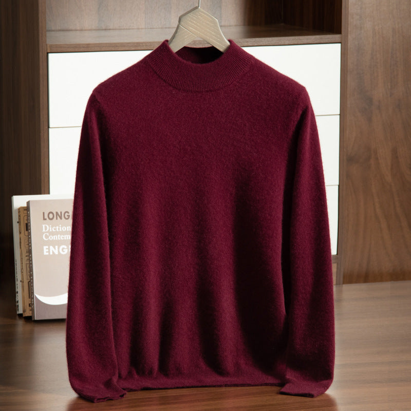 Herren-Kaschmirpullover, Stehkragen, Business-Casual