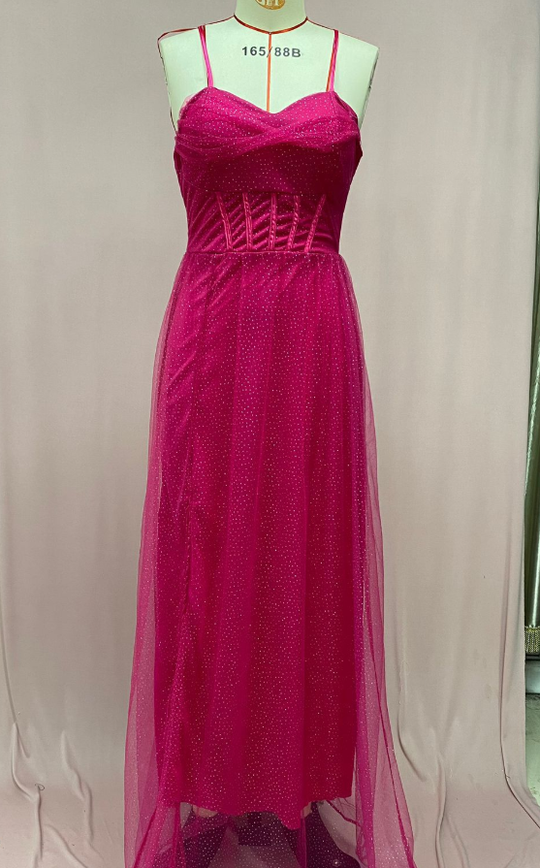 Damen Ballkleid Glitzer-Tüll Wasserfall-Bustier - Vittorelli