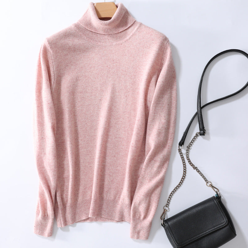 Damen-Rollkragenpullover aus reiner Wolle