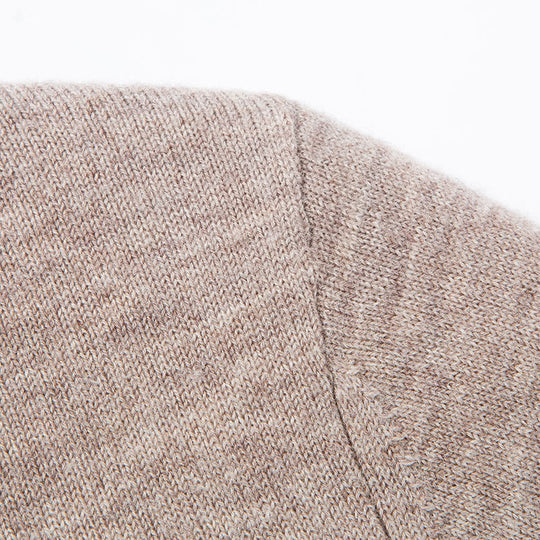 Herren-Wollpullover, 100% Wolle, Reißverschluss, Stehkragen