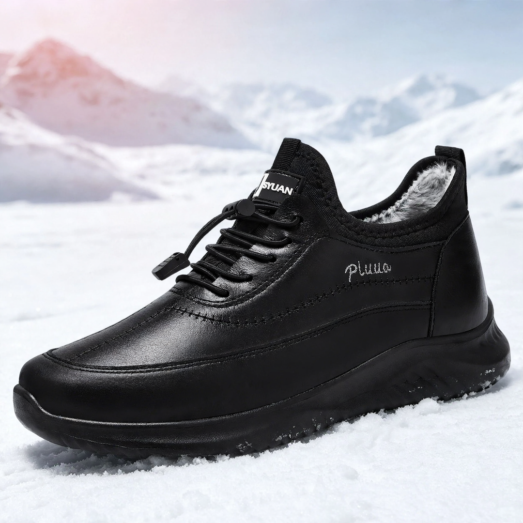 Gefütterte Herren-Winterstiefel mit Plateausohle