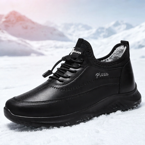 Gefütterte Herren-Winterstiefel mit Plateausohle