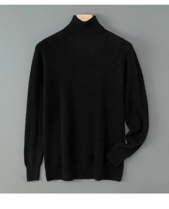Herren-Wollpullover, Rollkragen, lockere Passform