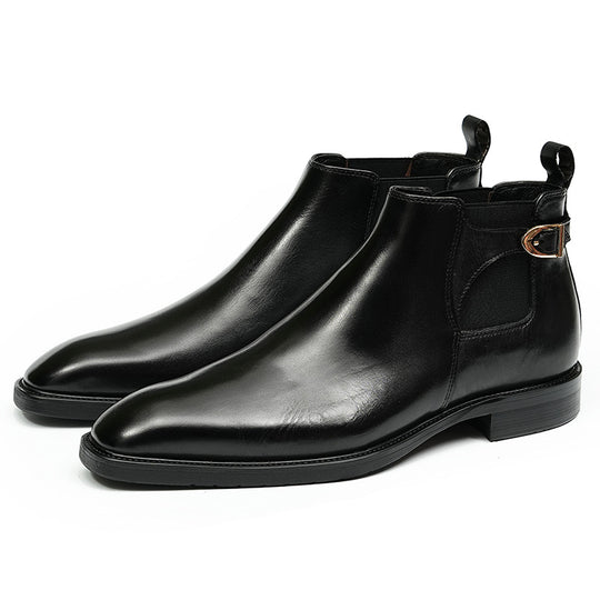 Herren Chelsea-Stiefel aus echtem Rindsleder, Business-Stil