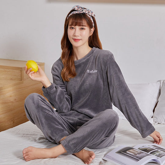 Paar-Pyjama-Set aus dickem Korallenfleece