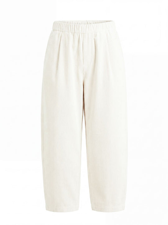 Damen-Cordhose mit elastischem Bund, konischer Schnitt