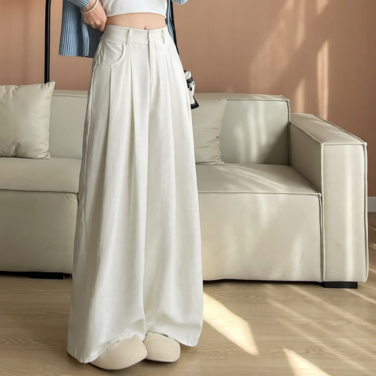 Gefütterte Cord-Hose für Damen, weit geschnitten