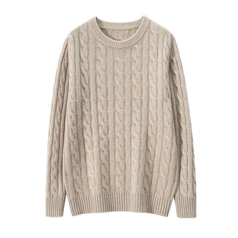 Herren-Kaschmirpullover mit Stehkragen und Jacquard-Muster