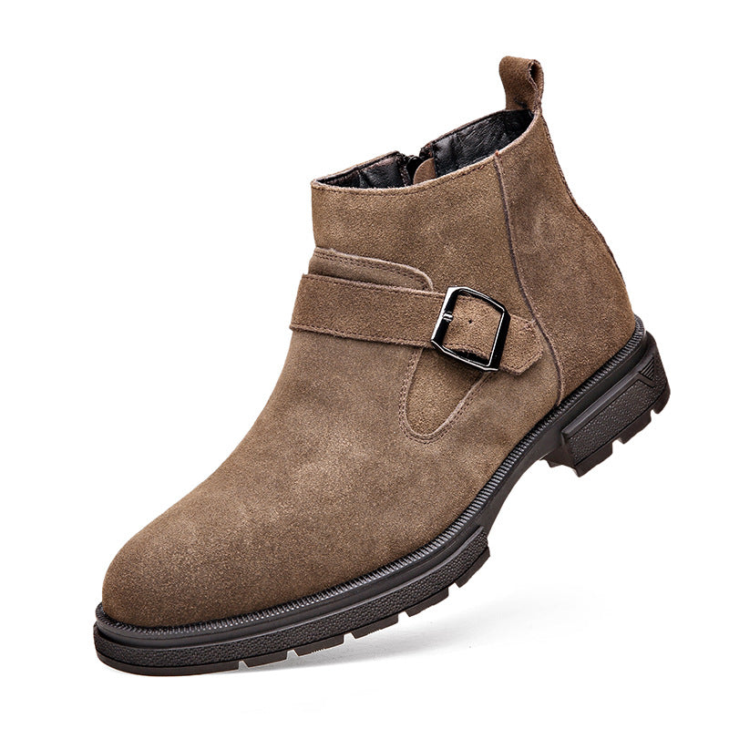Herren-Chelsea-Stiefel, Echtleder, gefüttert