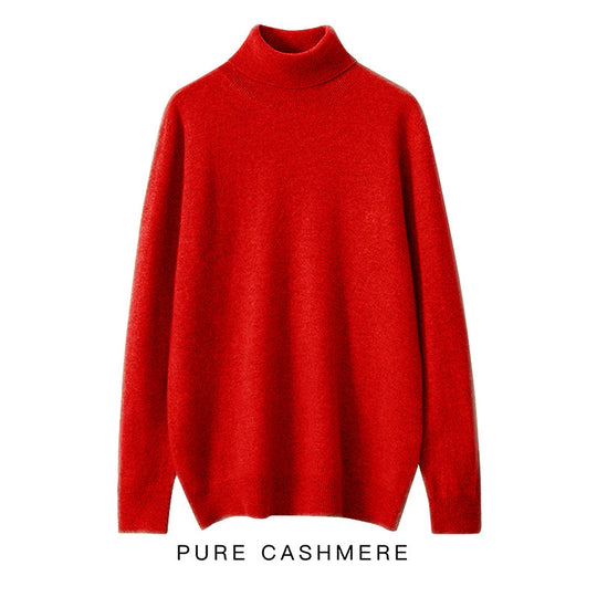 Herren-Rollkragenpullover aus reiner Wolle, Strick