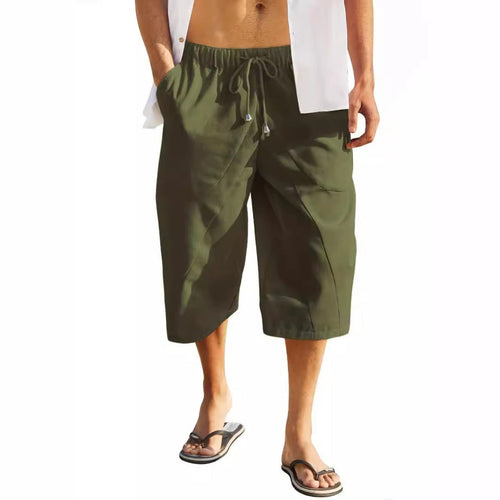 Shorts mit Taschen aus Baumwolle und Leinen