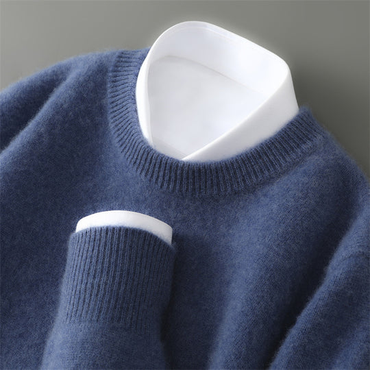 Herren-Wollpullover mit Stehkragen