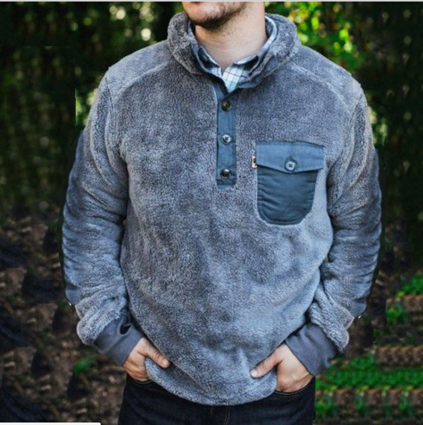 Herren-Sweatshirt, gefüttert, einfarbig