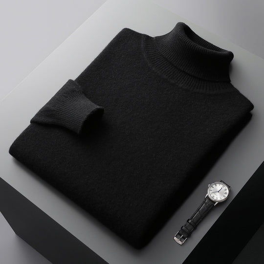 Herren-Rollkragenpullover aus 100% Wolle, große Größen