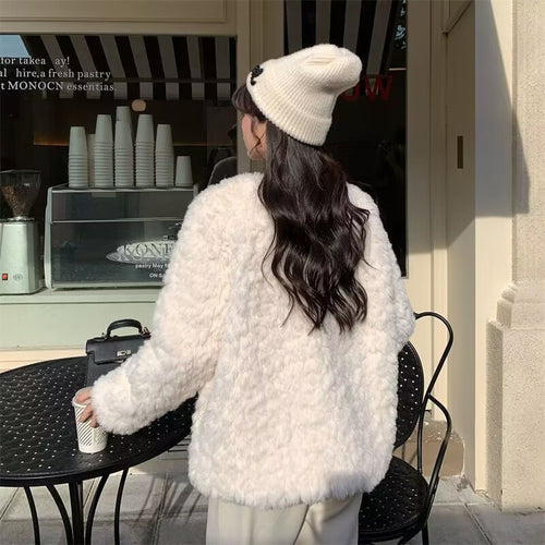 Gefütterte Teddyfleece-Jacke im klassischen Stil