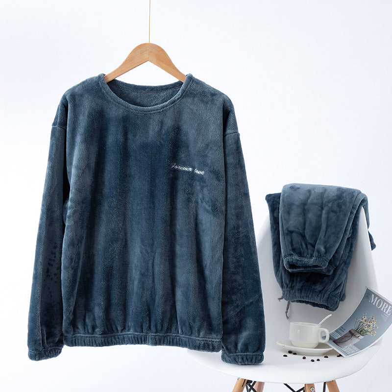 Warmer Herren-Schlafanzug aus Flanell und Korallenfleece