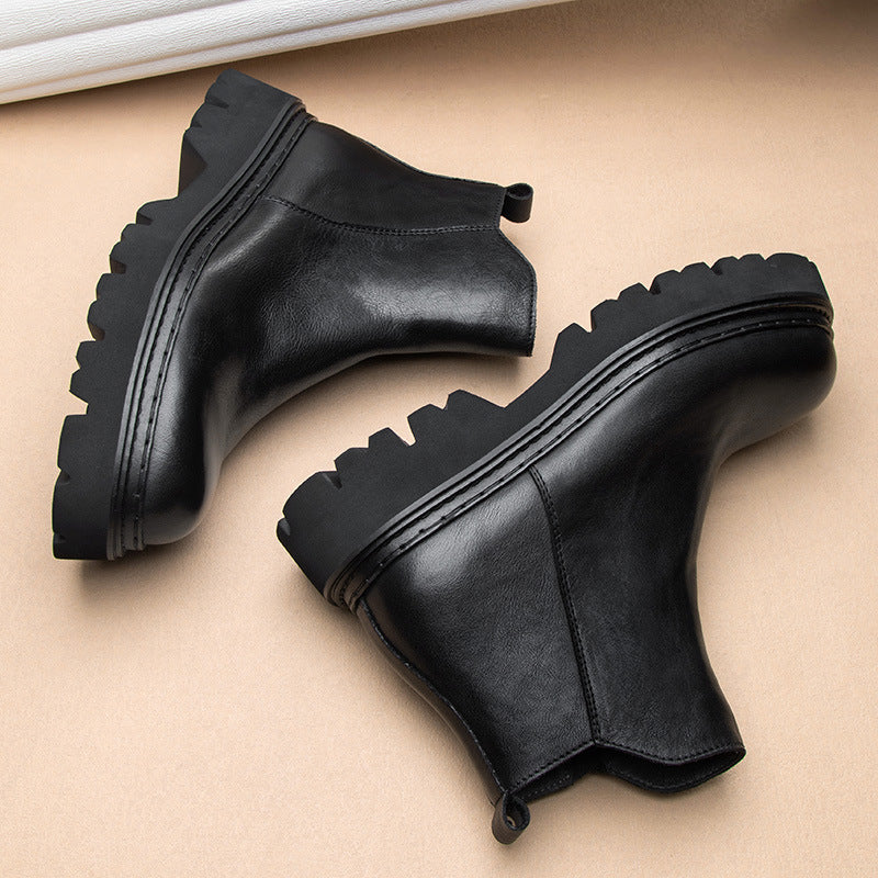 Herren Chelsea-Stiefel aus Rindsleder, mit Reißverschluss
