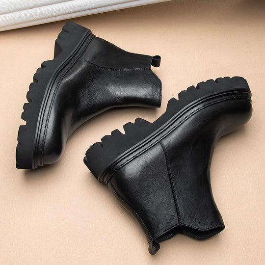Herren Chelsea-Stiefel aus Rindsleder, mit Reißverschluss
