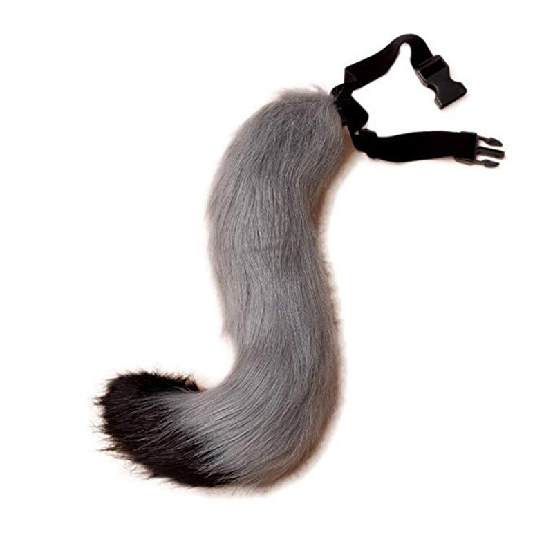 Damen Abnehmbarer flauschiger Faux‑Fur‑Schwanz mit verstellbarem Befestigungs‑Gürtel Nord Taschen