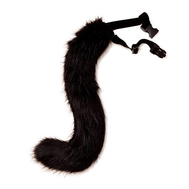 Damen Abnehmbarer flauschiger Faux‑Fur‑Schwanz mit verstellbarem Befestigungs‑Gürtel Nord Taschen