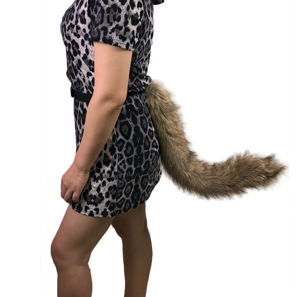 Damen Abnehmbarer flauschiger Faux‑Fur‑Schwanz mit verstellbarem Befestigungs‑Gürtel Nord Taschen