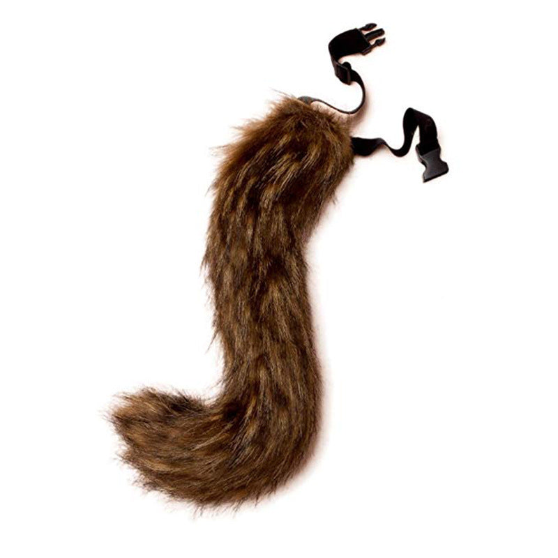 Damen Abnehmbarer flauschiger Faux‑Fur‑Schwanz mit verstellbarem Befestigungs‑Gürtel Nord Taschen
