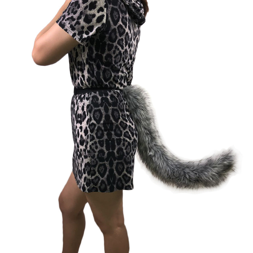 Damen Abnehmbarer flauschiger Faux‑Fur‑Schwanz mit verstellbarem Befestigungs‑Gürtel Nord Taschen
