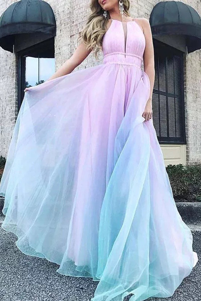 Lässiges Patchwork Netz Halter Netz Kleid Kleider - Arvani