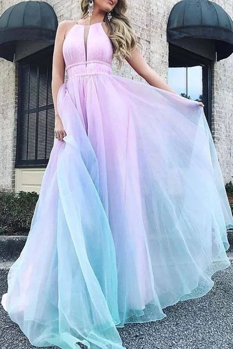 Lässiges Patchwork Netz Halter Netz Kleid Kleider - Arvani