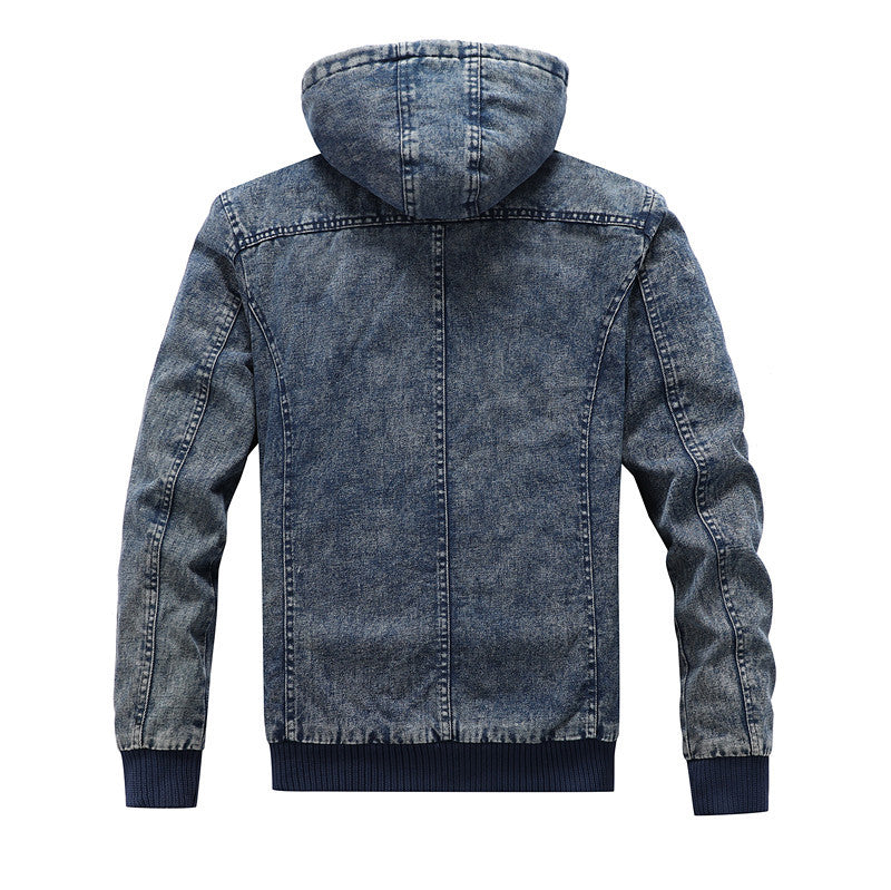 Herren Utility-Denim-Blouson mit Kapuze und Thermo-Teddyfutter Nord Taschen