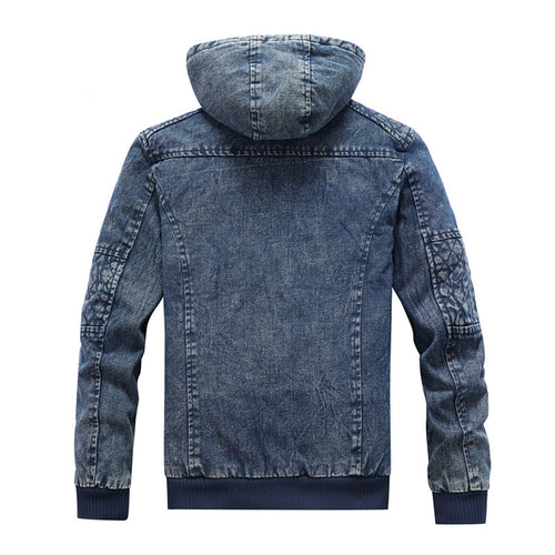 Herren Jeansjacke mit Kapuze und Teddyfutter im gewaschenen Vintage-Look Nord Taschen