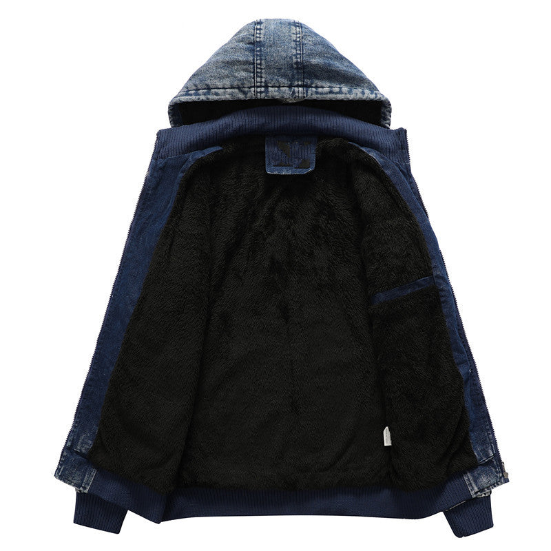 Herren Utility-Denim-Blouson mit Kapuze und Thermo-Teddyfutter Nord Taschen