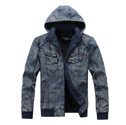 Herren Utility-Denim-Blouson mit Kapuze und Thermo-Teddyfutter Nord Taschen