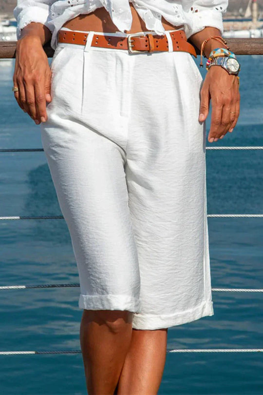 Leinen Bermudashorts für Damen
