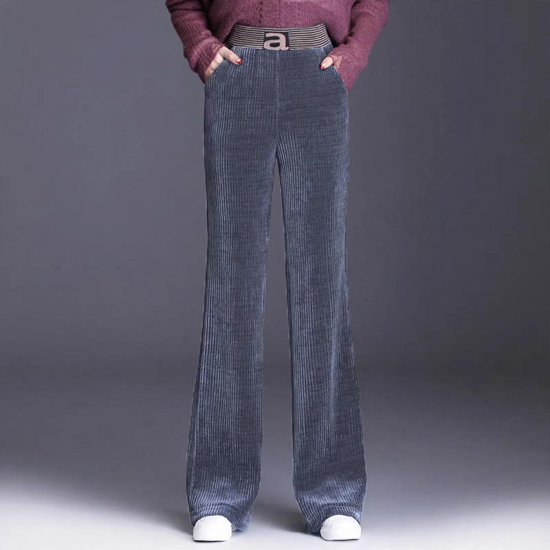 Damen-Cordhose mit weitem Bein, gefüttert