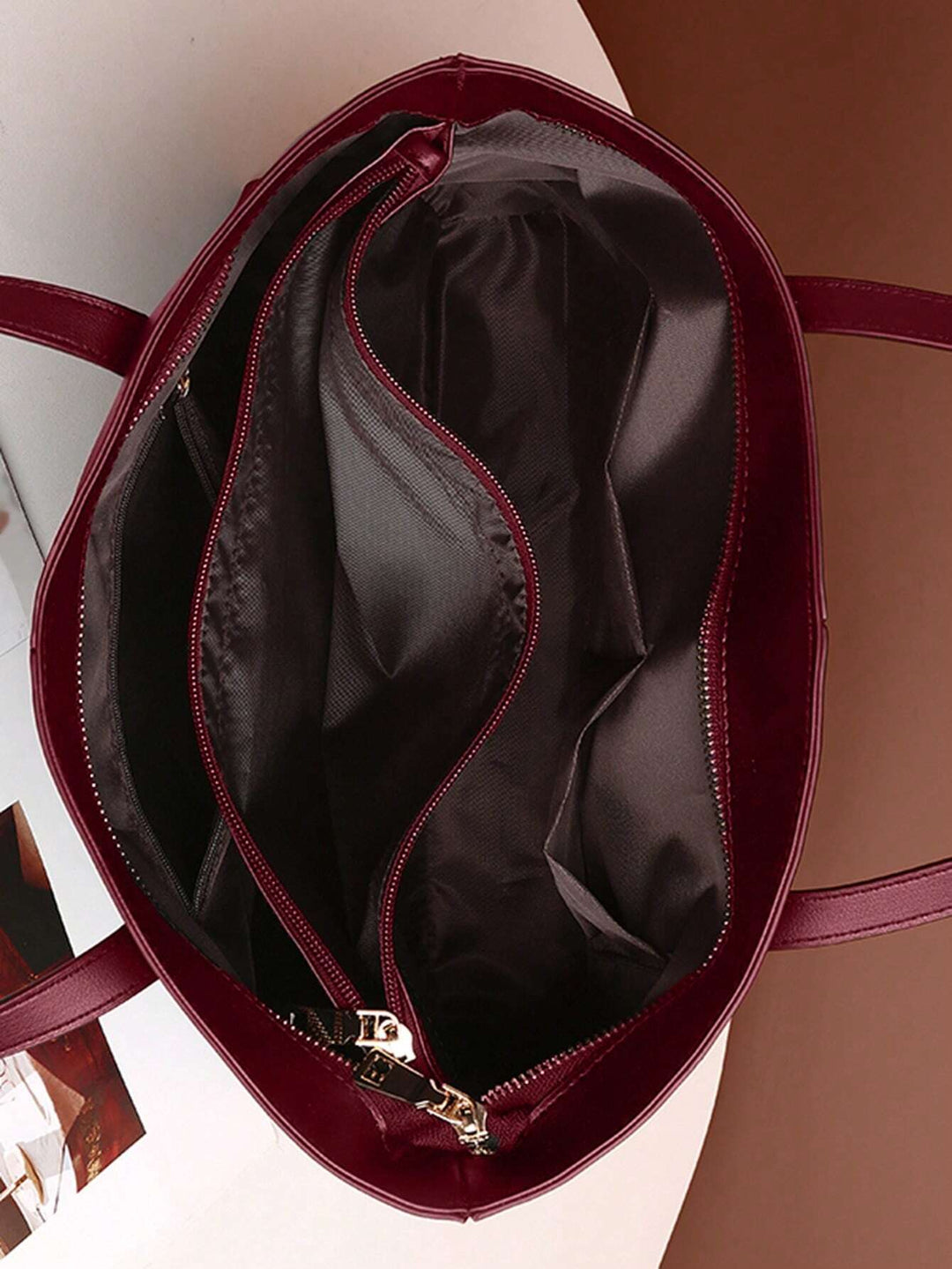 Nord Taschen | Große Leder-Tote-Tasche, Damen-Arbeitstasche mit Reißverschluss